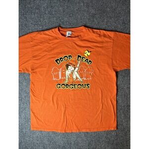 VTG 2004 Betty Boop Drop Dead Gorgeous Halloween Graphic Shirt Size XL
